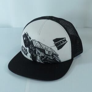 Star Wars Battle on Hoth Mesh Trucker Flat Brim Snapback Hat Cap White black